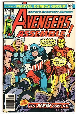 Buy Avengers #151 Very Fine-Near Mint 9.0 Iron Man Captain America Thor 1976 • 19.70£