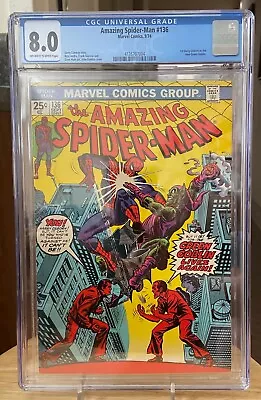 Buy Amazing Spider-Man #136 CGC 8.0 OW/W Pages Romita Conway 1st Harry Green Goblin • 130.44£