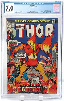 Buy Thor #225 CGC 7.0 1st Appearance Of Firelord Marvel Comics 1974 F/VF • 106.49£