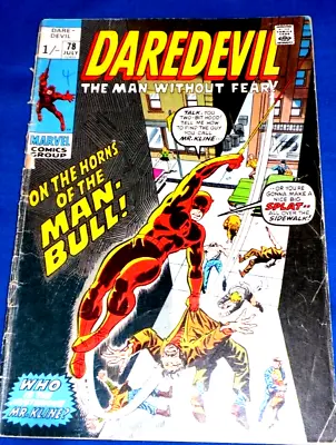 Buy DAREDEVIL #78 MARVEL COMICS ( Vol 1 1971) 1st MAN BULL AND MR KLINE - LOW GRADE  • 3.49£