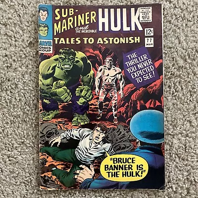 Buy TALES TO ASTONISH #77 Sub-Mariner Hulk 1966 Marvel Comics VG • 31.49£