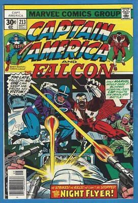 Buy Captain America 213 NM- 1977 Marvel Jack Kirby Falcon Red Skull • 12.06£