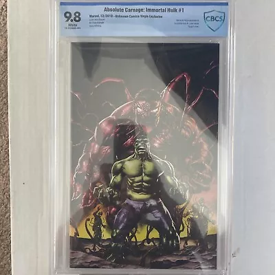 Buy Absolute Carnage Immortal Hulk #1 CGC 9.8 Virgin Cbcs • 63.84£