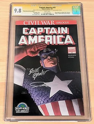 Buy Captain America #25 Cgc 9.8 Ss 2x Signed Steve Epting & John Cassaday Variant • 98.55£