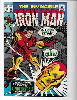 Buy Iron Man 21 - Vf 8.0 - 1st Eddie March - Crimson Dynamo - Happy Hogan (1970) • 60.19£