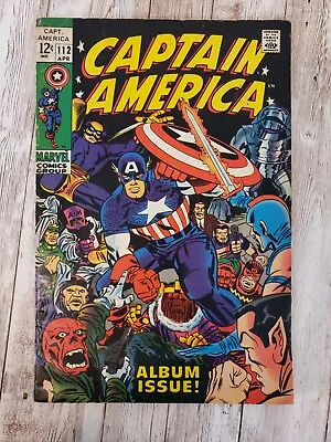 Buy Captain America #112 Marvel Comics 1969 - Kirby! Capt America Origin Retold!! • 32.16£