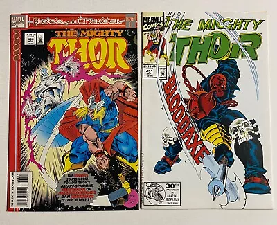 Buy THE MIGHTY THOR  #451  ( BLOODAXE ),  #468 - Silver Surfer ( Lot Of 2 Comics ) • 3.22£