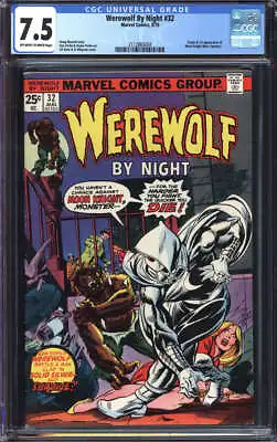 Buy Werewolf By Night #32 Cgc 7.5 Ow/wh Pages / Origin + 1st App Of Moon Knight 1975 • 988.26£