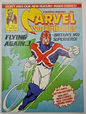 Buy Marvel Super-Heroes #377 - UK 1st Captain Britain NEW COSTUME - Alan Davis - NM • 176£