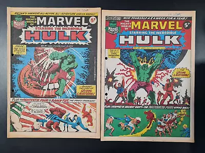 Buy The Mighty World Of Marvel Starring Hulk / Avengers #41 & #42 Marvel Uk 1973 • 0.99£