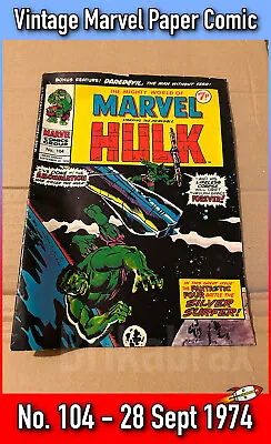 Buy The Mighty World Of Marvel No. 104 Feat. Incredible Hulk - Sept 28 1974 UK Comic • 3.99£