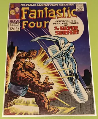 Buy Fantastic Four #55 Silver Surfer Appearance Stan Lee Jack Kirby Marvel 1966 • 118.58£