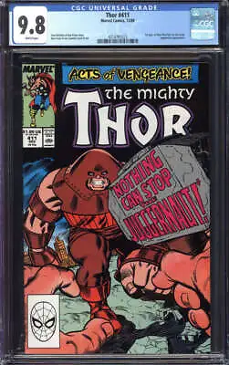 Buy Thor #411 Cgc 9.8 White Pages // 1st App Of New Warriors Marvel Comics 1989 • 197.09£