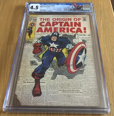 Buy The Origin Of Captain America! #109 Retold 1969 New CGC 4.5 Off-White To White • 165.97£