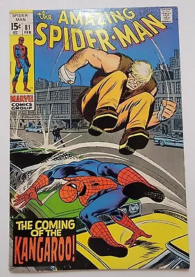 Buy Amazing Spider-Man #81 VF- 1st App Of The Kangaroo 1970 John Romita Sr. Vintage  • 86.28£