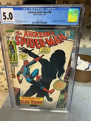 Buy Amazing Spider-Man #86 CGC 5.0 1st App Of Black Widow''s  BLACK COSTUME   • 160.11£