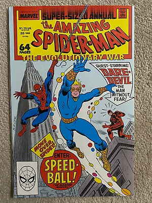 Buy Marvel AMAZING SPIDER-MAN ANNUAL #22 (1988) 1st Appearance SPEEDBALL - DD Appear • 79.17£