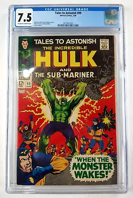 Buy Tales To Astonish #99 (1968 Marvel) Comic CGC 7.5, Looks 8.0+ Hulk And Namor • 99.94£