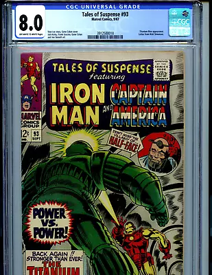 Buy Tales Of Suspense #93 CGC 8.0 1967 Marvel Titanium Man Agent 13 Amricons K51 • 284.96£