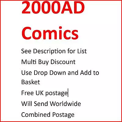 Buy 2000AD Prog 123 To 1339 Dredd Comics. Real Comic Books. Not Digital. See List • 49.50£