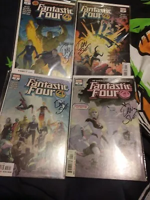 Buy 4xsigned Comics-FANTASTIC FOUR Issues 1-4, Signed By DAN SLOTT - MCU HOT!!!!!! • 30£