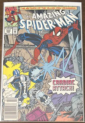 Buy Amazing Spider-Man #359 VF+ 8.5 NEWSSTAND EDITION 1ST CAMEO CARNAGE KEY ISSUE • 8.03£