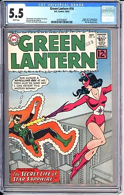 Buy Green Lantern 16 (1962 DC) CGC 5.5 WP 1st Appearance Of Silver Age Star Sapphire • 474.94£