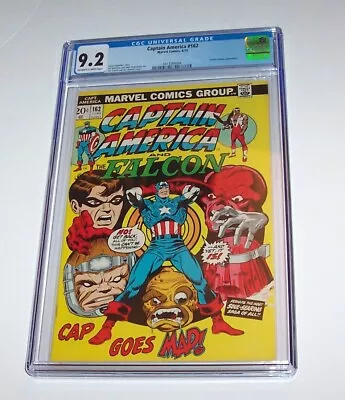 Buy Captain America #162 - Marvel 1973 Bronze Age Issue - CGC NM- 9.2 • 114.64£