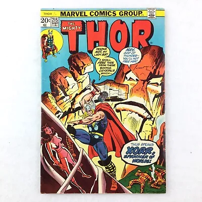 Buy THE MIGHTY THOR #215 MARVEL COMICS (1973) Bronze Age STAN LEE High Grade FINE • 7.90£