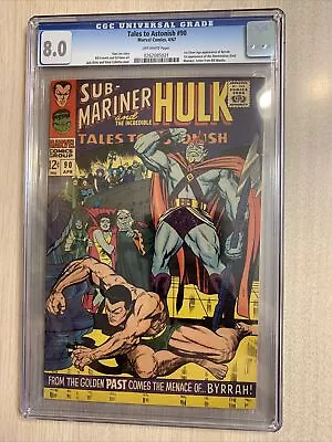 Buy Tales To Astonish 90 Cgc 8.0 Vf Ist Abomination Kane Art Kirby Cover Lee Story • 260.90£