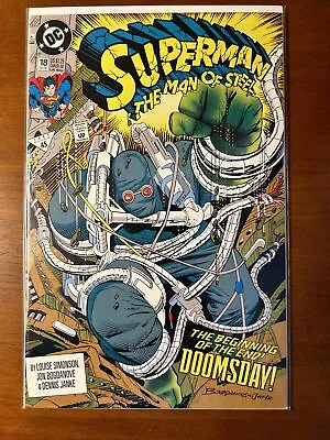 Buy Superman Man Of Steel #18 (DC 1992) 1st Print & App Full Doomsday! VF/NM 9.0 • 11.15£