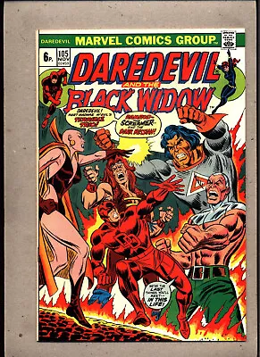 Buy Daredevil & The Black Widow #105_november 1973_vf Minus_thanos_jim Starlin_uk! • 0.99£