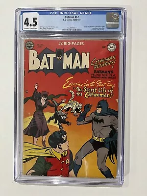 Buy Batman #62 CGC 4.5 1951 Catwoman (Selina Kyle) Origin Story Golden Age DC • 1,264.97£
