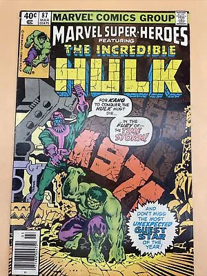 Buy Marvel Hulk Incredible 1979 MARVEL #87 Super Heroes SUPER HEROES Guest Star • 39.99£