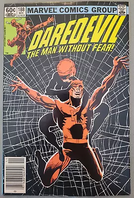 Buy Daredevil #188 1982 Key Issue Newsstand Iconic Cover Art By Frank Miller *CCC* • 7.91£