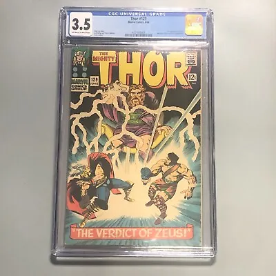 Buy Thor 129 CGC 3.5 First Appearance Of Ares Hercules Pluto Zeus Marvel Comics 1966 • 53.05£