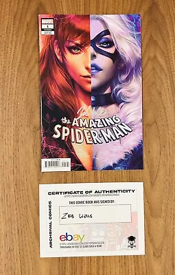 Buy Amazing Spiderman #1 Artgerm VARIANT SIGNED X Zeb Wells W/ COA HIGH GRADE • 23.87£