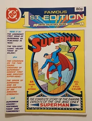 Buy Superman Famous 1st Editions Oversized DC Comic Book Rare C-61 32219 1979 • 39.99£