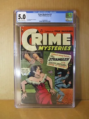 Buy Crime Mysteries 11 CGC 5.0 Strangler Headlights  1953 Ribage Terror • 480.33£