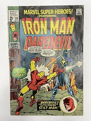 Buy MARVEL SUPER-HEROES #28 VG/FN Iron Man Daredevil 1970 Bronze Age Marvel Comics • 10.39£