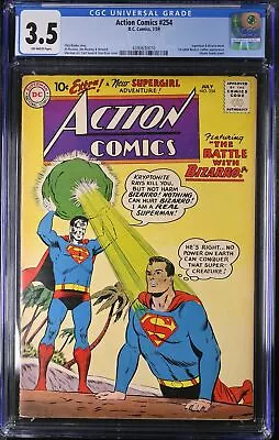Buy Action Comics #254 CGC VG- 3.5 Off White 1st Meeting Of Bizarro And Superman! • 264.61£