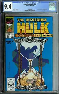 Buy Incredible Hulk #367 Cgc 9.4 White Pages // 1st Dale Keown Art On Hulk 1990 • 47.31£