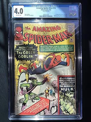 Buy Amazing Spider-Man #14 1st App. Green Goblin Silver Age Marvel 1964 CGC 4.0🔑🔥 • 1,539.08£