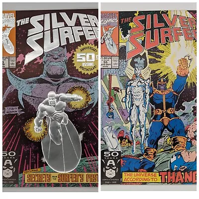Buy Silver Surfer #50  1st Printing, #55 Thanos, Marvel Comics 1991 - NM • 6.32£