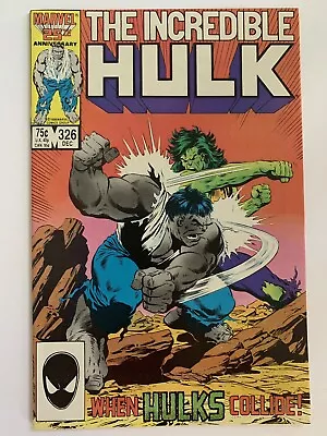Buy Incredible Hulk #326 9.4 Nm 1986 When Hulks Collide! Marvel Comics • 5.16£