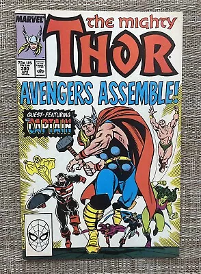Buy THE MIGHTY THOR # 390, First 1st  Time Captain America Picks Up Hammer, 1988 • 7.99£