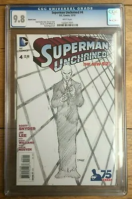 Buy Superman Unchained #4 2014 Lee Snyder 1:300 Sketch Variant CGC 9.8 • 69.30£