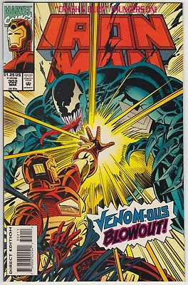 Buy Iron Man #302 Key Battle Of Iron Man Vs Venom VF/NM Marvel Comics 1994 🔑 • 11£