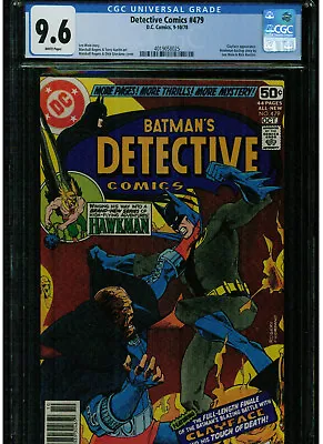Buy Detective Comics #479 Cgc 9.6 White Pages Clayface Appearance 1978 Dc Comics • 157£