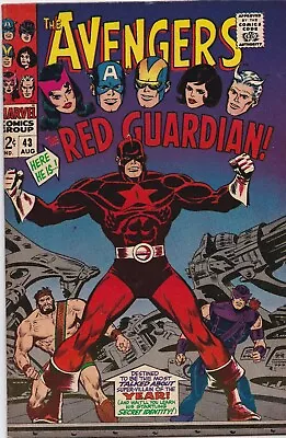 Buy Avengers #43 Aug 1967 FINE+ 6.5 1st Appearance Of The Red Guardian • 145£